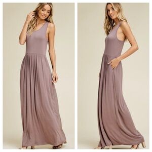 Elegant Mauve Maxi Dress